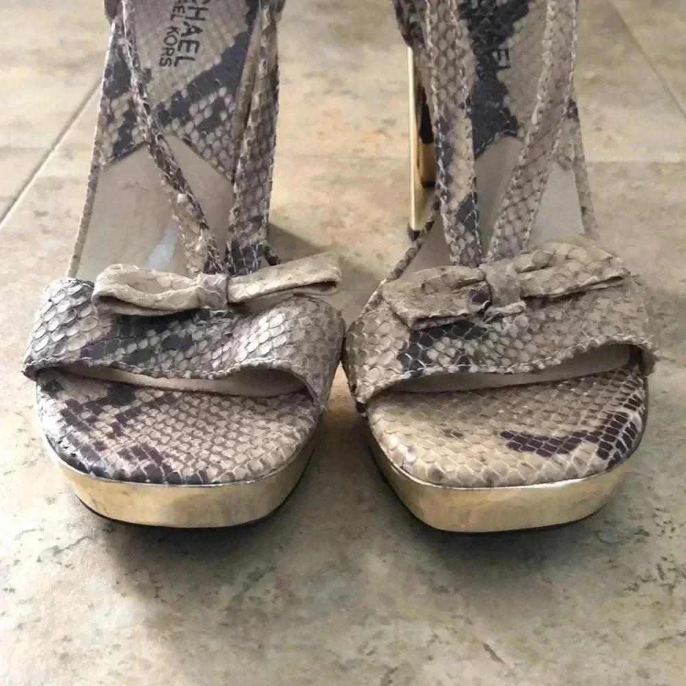 Michael Michael Kors Snake Printed Sandals - Heels